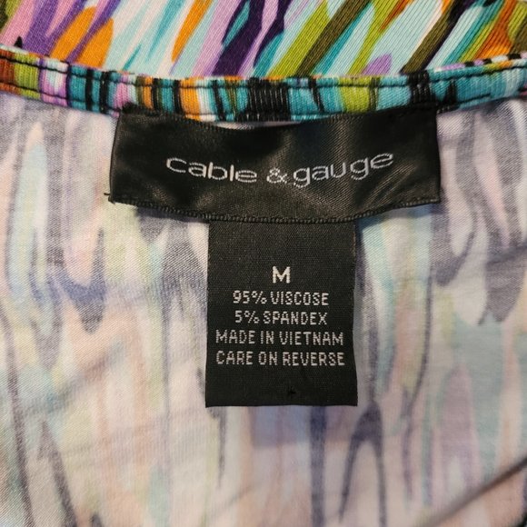 Cable & Guage Colorful Cross Over, V-Neck Women's Top. Size M - Picture 8 of 8